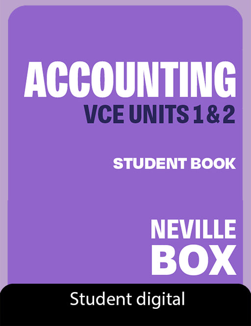 Accounting, VCE Units 1&2 7e Student Digital Access Code (New 7th edition revised to align with 2025 Study Design)