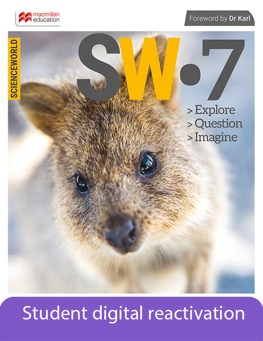 ScienceWorld Western Australian Curriculum 7 Student Book Digital 1-year reactivation code